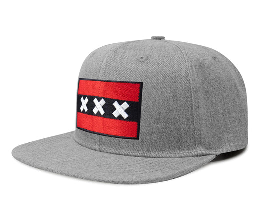 Amsterdam Flag Hat for Men and Women – Adjustable Snapback Baseball Cap by International Tie (Grey Flatbill) - International Tie