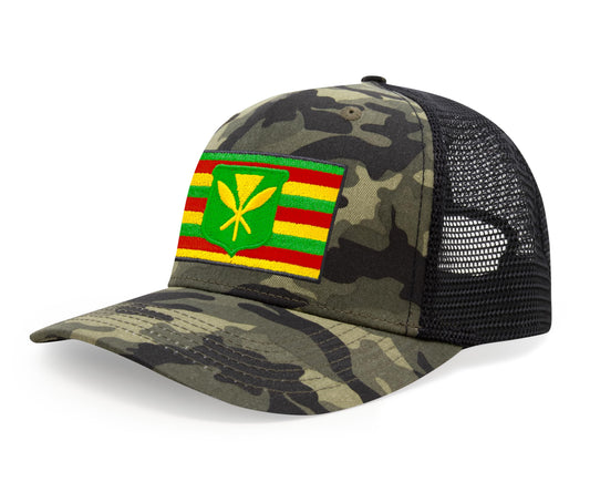 International Tie Kanaka Maoli Hat for Men and Women - Snapback Trucker Baseball Cap (Camouflage)