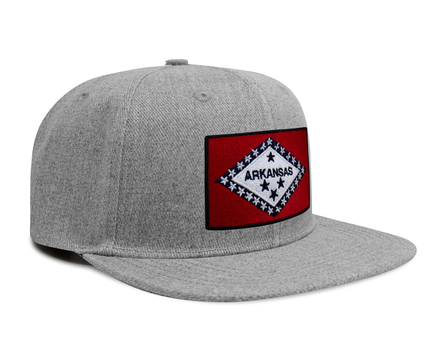Arkansas Flag Hat for Men and Women – Snapback Trucker Baseball Cap by International Tie (Grey Flatbill)