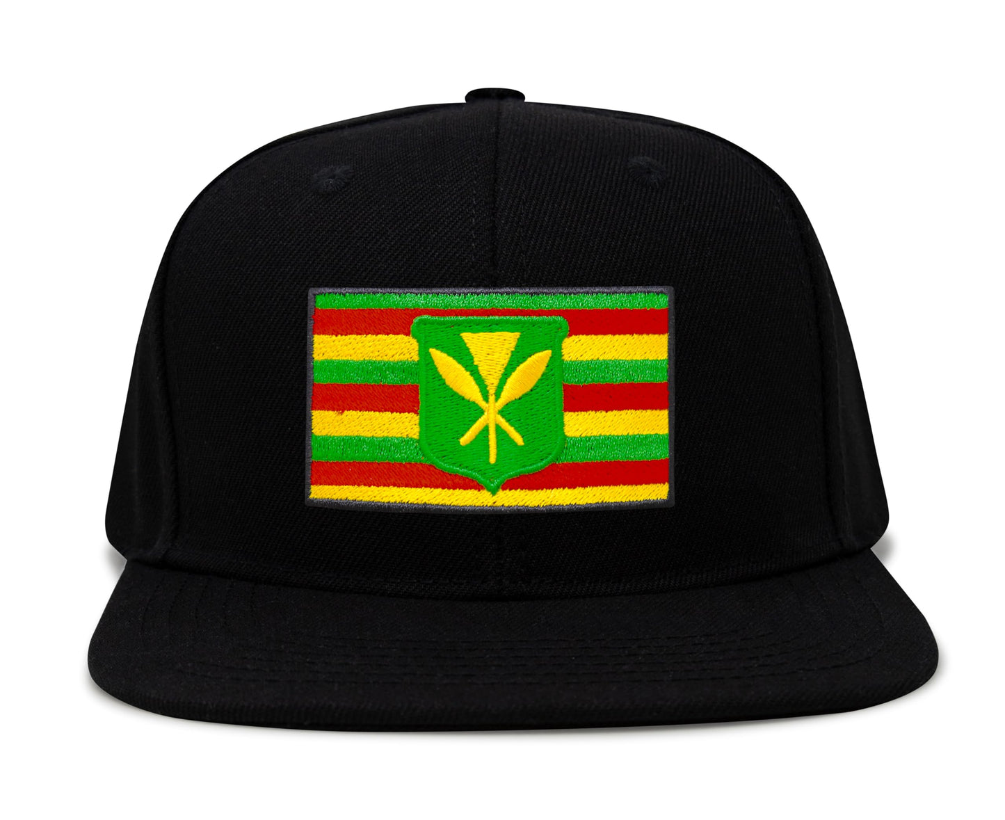 International Tie Kanaka Maoli Hat for Men and Women - Snapback Trucker Baseball Cap (Black Flatbill)