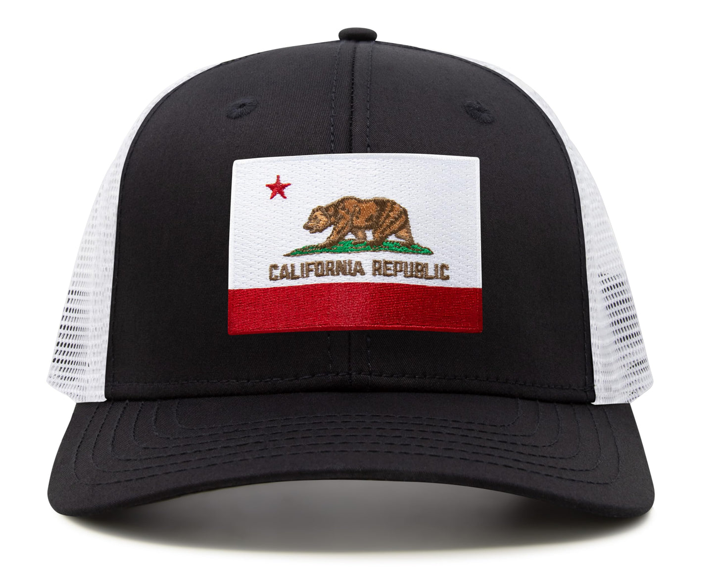 International Tie California Hat for Men and Women - Snapback Trucker Baseball Cap (Black White)