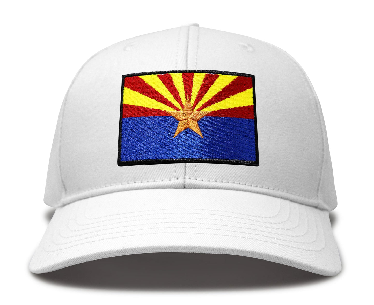 International Tie Arizona Flag Hat for Men and Women - Snapback Trucker Baseball Cap (All White)