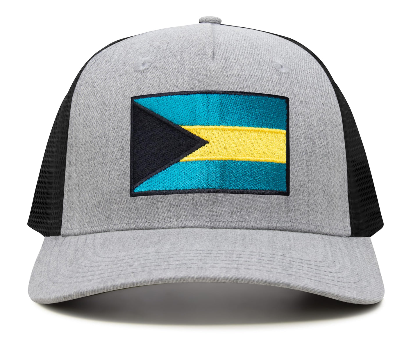 Bahamas Flag Hat for Men and Women – Adjustable Bahamian Snapback Baseball Cap by International Tie (Grey Black)