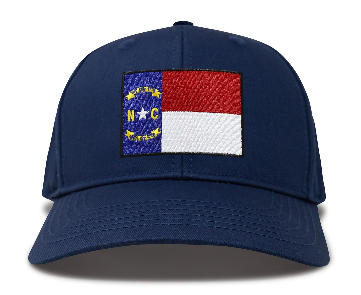 International Tie North Carolina Flag Trucker Hat for Men and Women – Snapback Baseball Cap (All Navy)