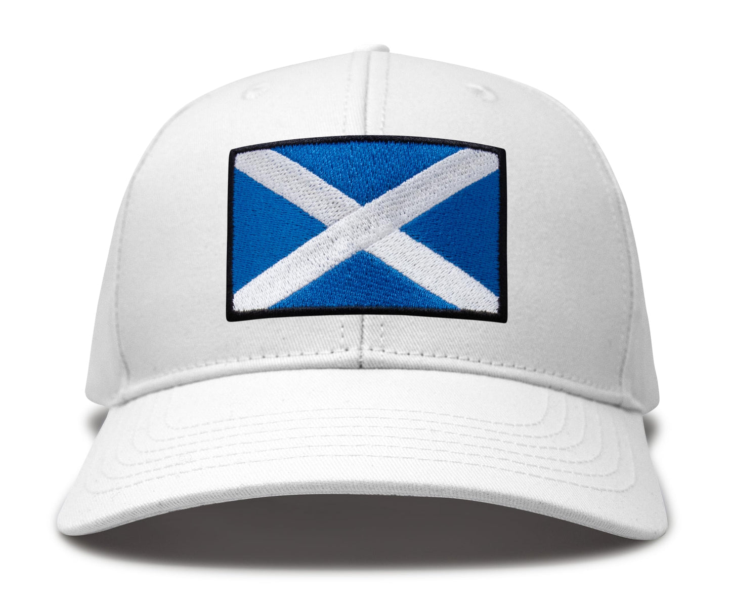 Scottish Flag Hat for Men and Women – Snapback Trucker Baseball Cap by International Tie (All White)