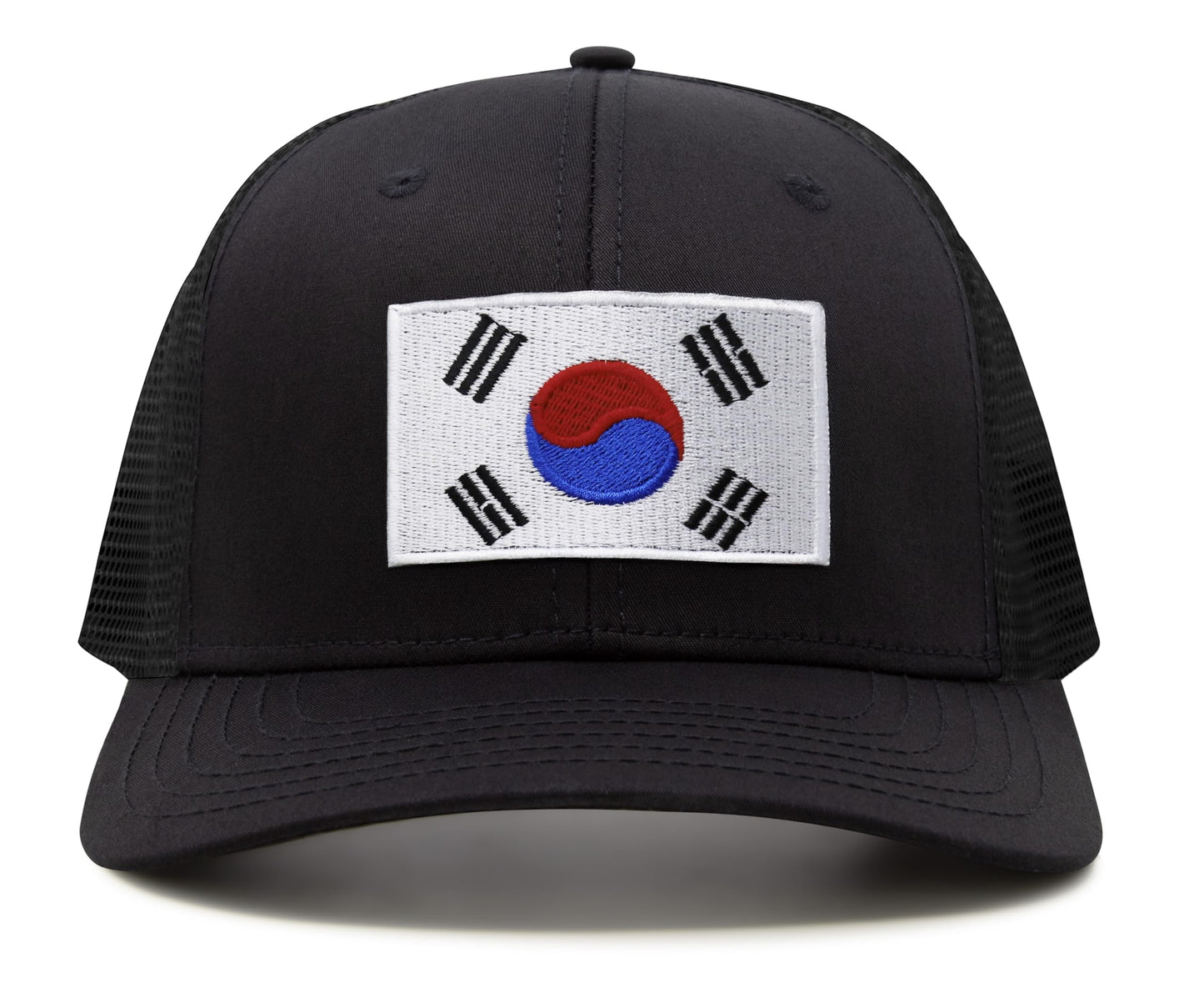 Premium South Korea Flag Hat for Men and Women - Snapback Trucker Baseball Cap (All Black)