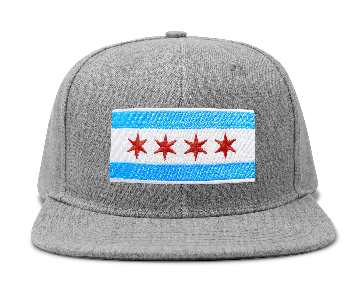 Chicago Flag Hat for Men and Women – Snapback Trucker Baseball Cap by International Tie (Grey Flatbill)