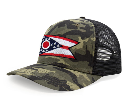 International Tie Premium Ohio - Flag Patch Hat for Men and Women - Snapback Trucker Baseball Cap (Camouflage)