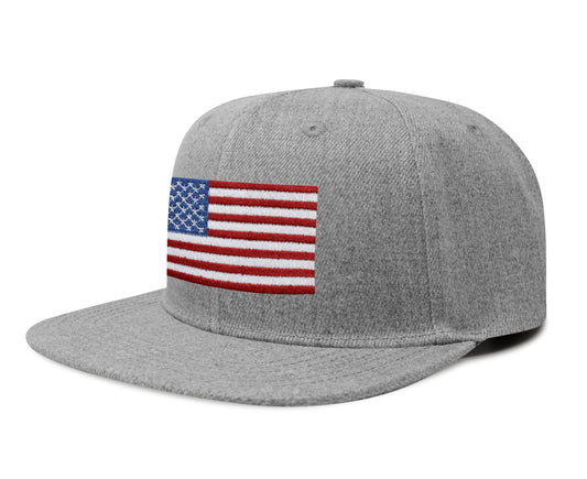 International Tie USA Hat for Men and Women - Snapback Trucker Baseball Cap (Grey Flatbill)