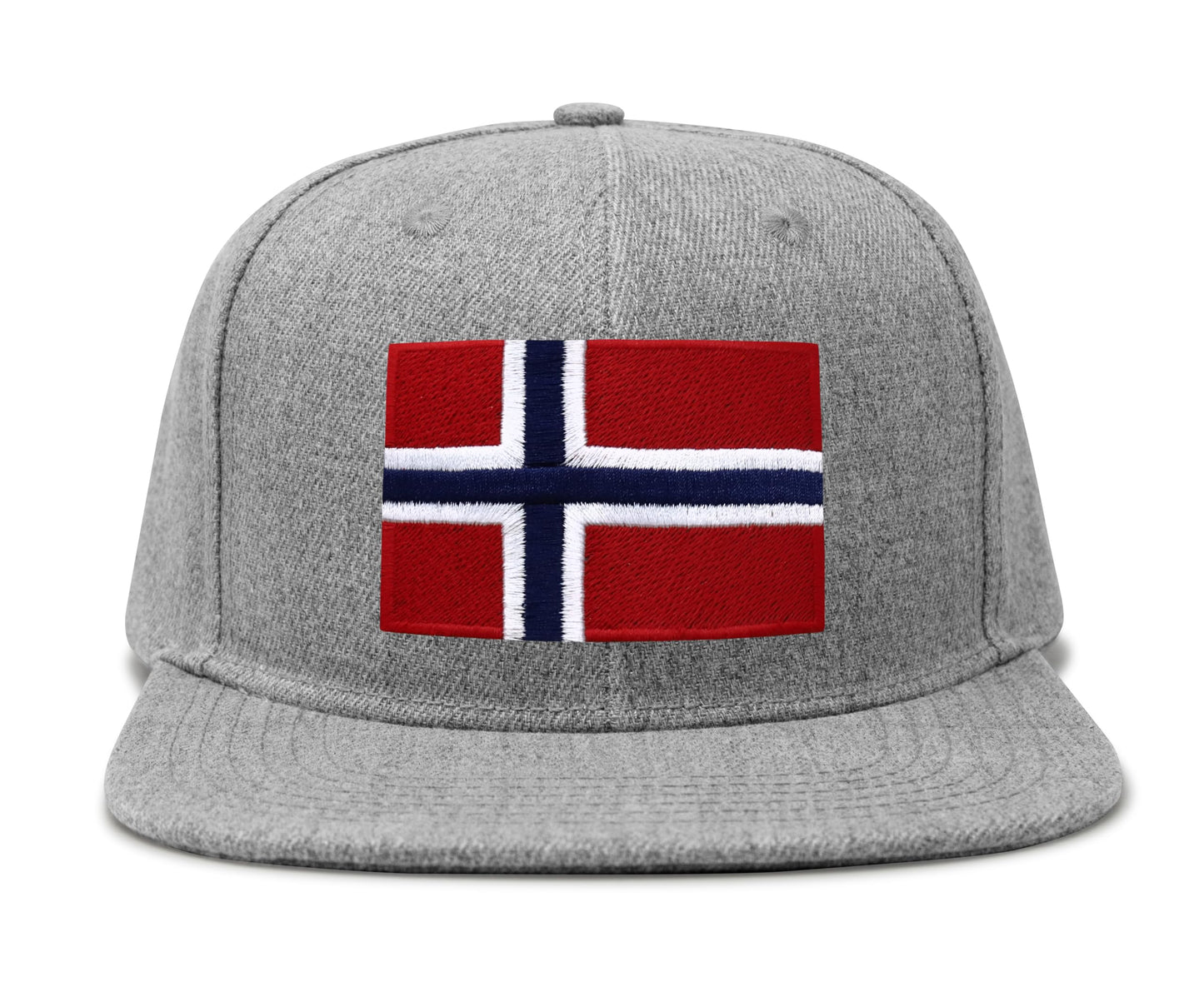 International Tie Norway Hat for Men and Women - Snapback Trucker Baseball Cap (Grey Flatbill)