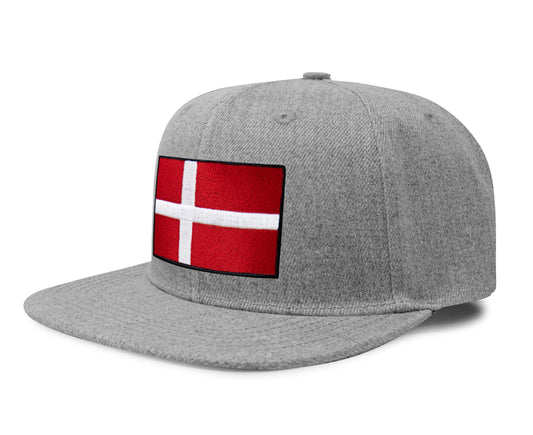 Denmark Flag Hat for Men and Women – Adjustable Snapback Baseball Cap by International Tie (Grey Flatbill) - International Tie