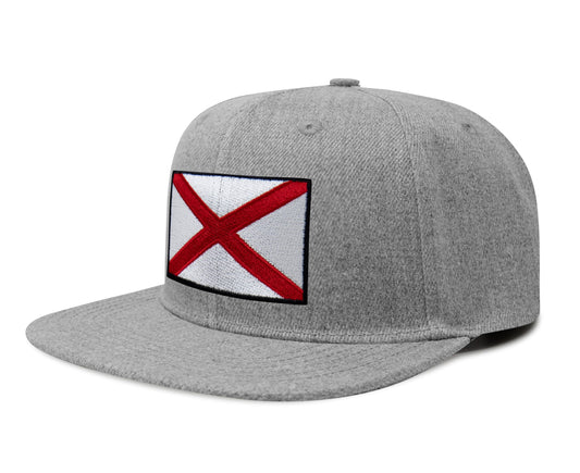 Alabama Flag Hat for Men and Women – Snapback Trucker Baseball Cap by International Tie (Grey Flatbill)