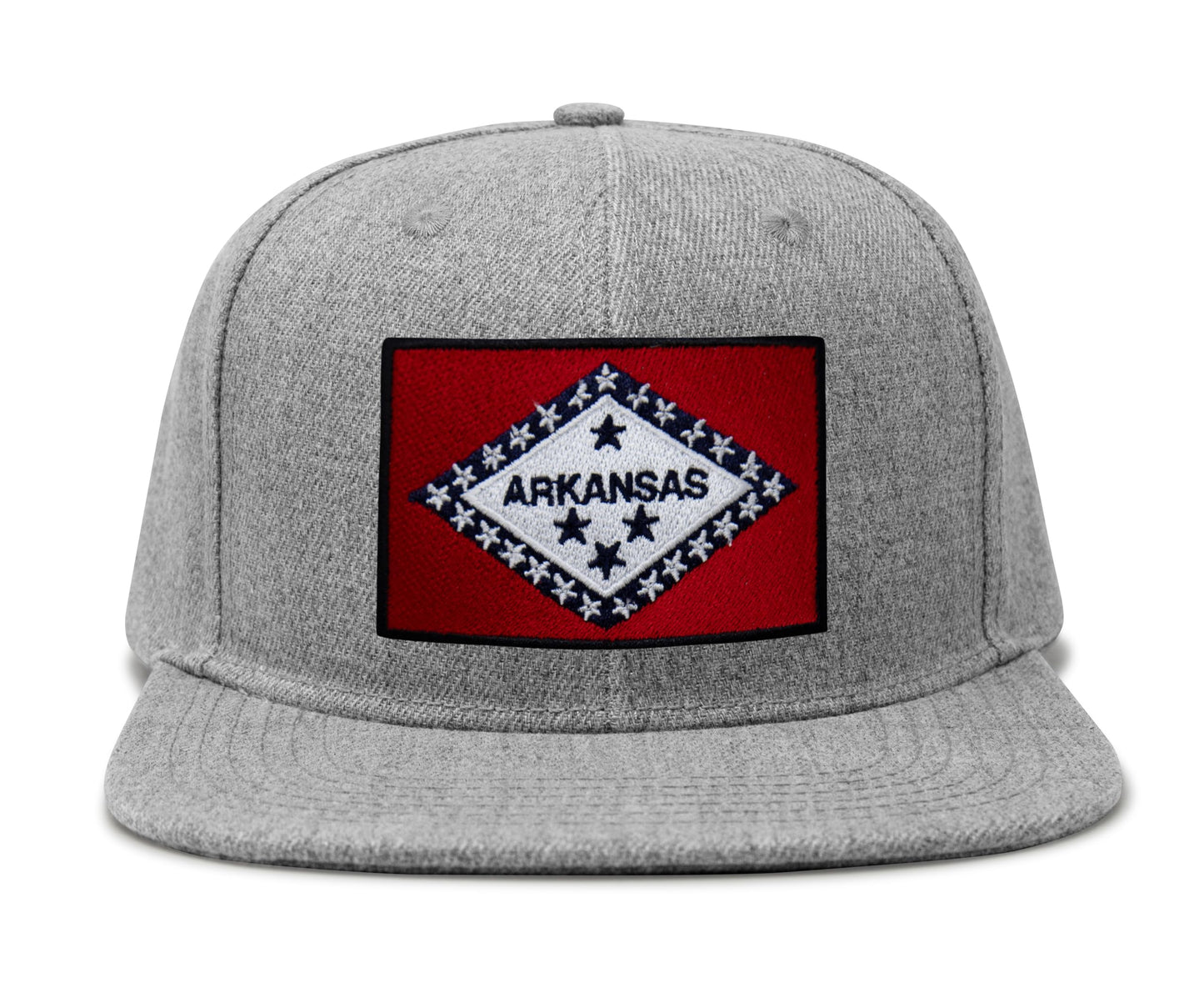 Arkansas Flag Hat for Men and Women – Snapback Trucker Baseball Cap by International Tie (Grey Flatbill)