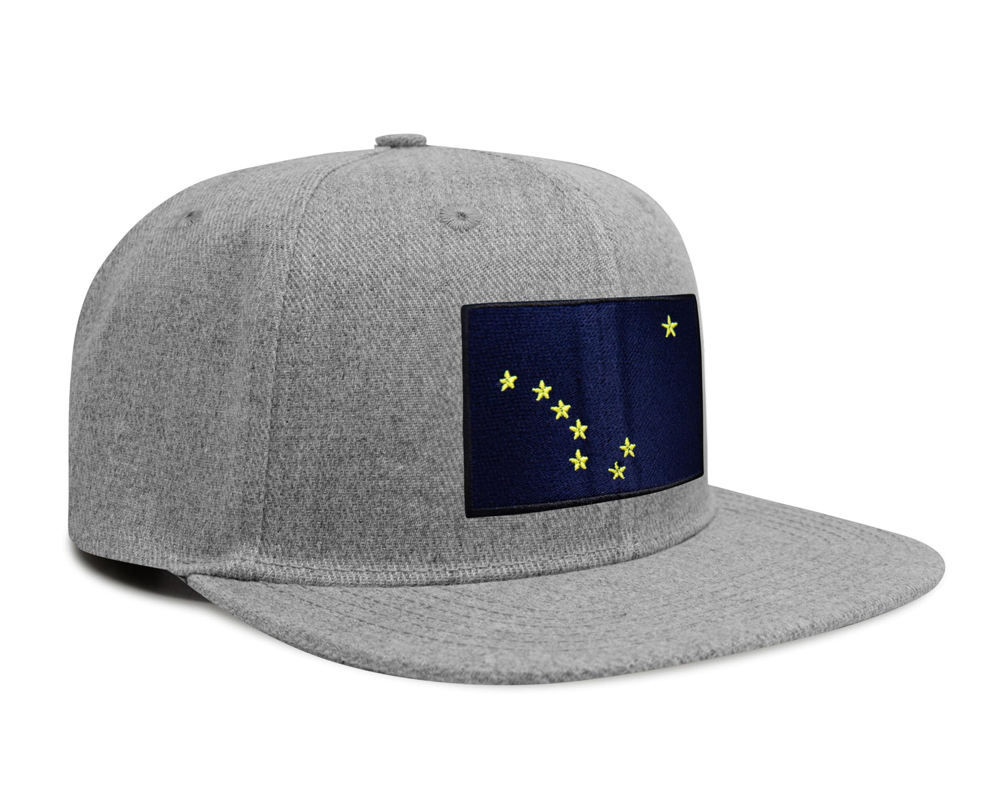 International Tie Premium Alaska Flag Hat for Men and Women - Snapback Trucker Baseball Cap (Grey Flatbill)