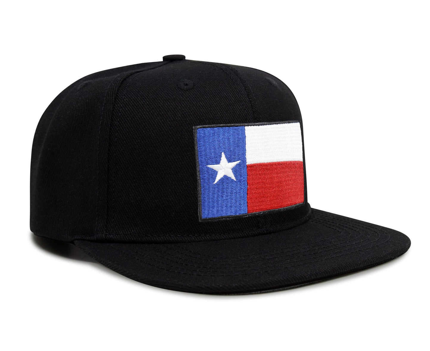 International Tie Texas Flag Hat for Men and Women - Snapback Trucker Baseball Cap (Black Flatbill)