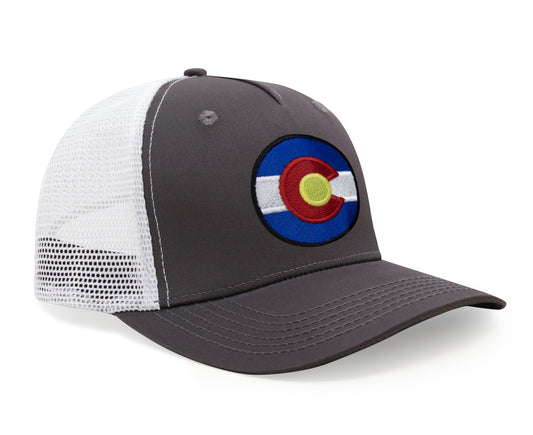 Colorado Arizona Stateline Snapback Trucker Hat I Grey White