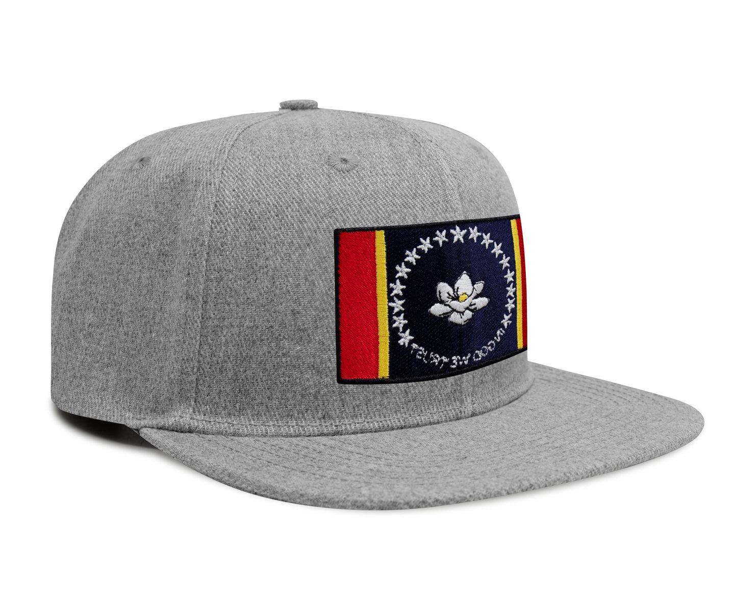 Mississippi Flag Hat for Men and Women – Snapback Trucker Baseball Cap by International Tie (Grey Flatbill)