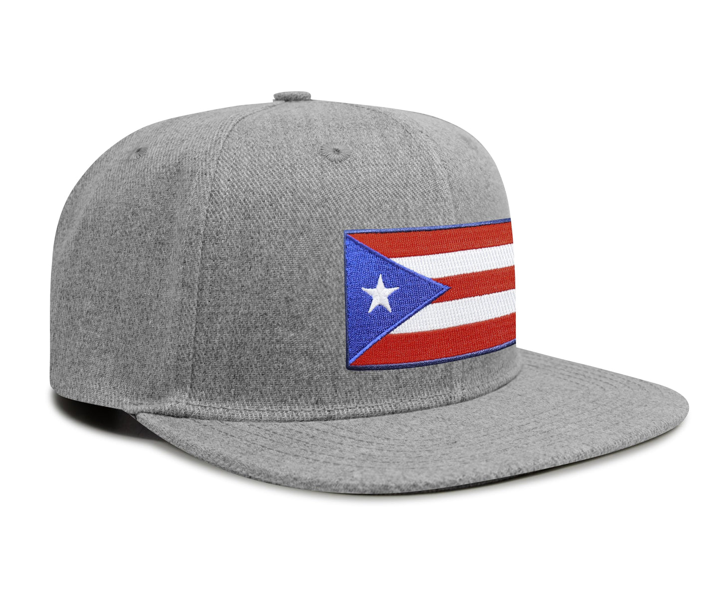 International Tie Puerto Rico Flag Hat for Men and Women – Snapback Trucker Baseball Cap (Grey Flatbill)