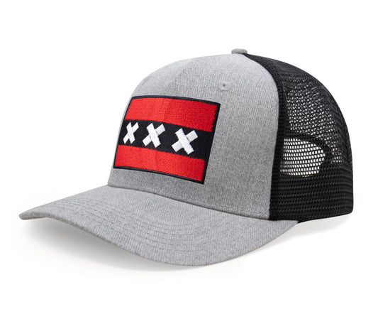 Amsterdam Flag Hat for Men and Women – Adjustable Snapback Baseball Cap by International Tie (Grey Black) - International Tie