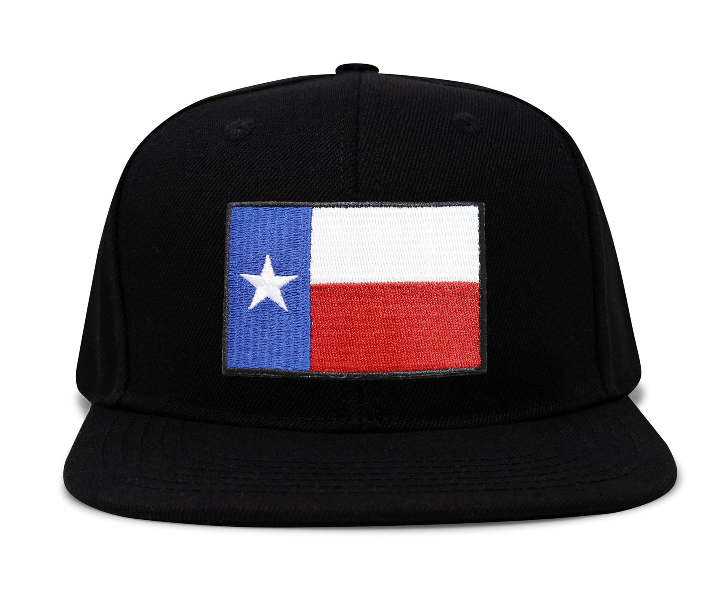 International Tie Texas Flag Hat for Men and Women - Snapback Trucker Baseball Cap (Black Flatbill)