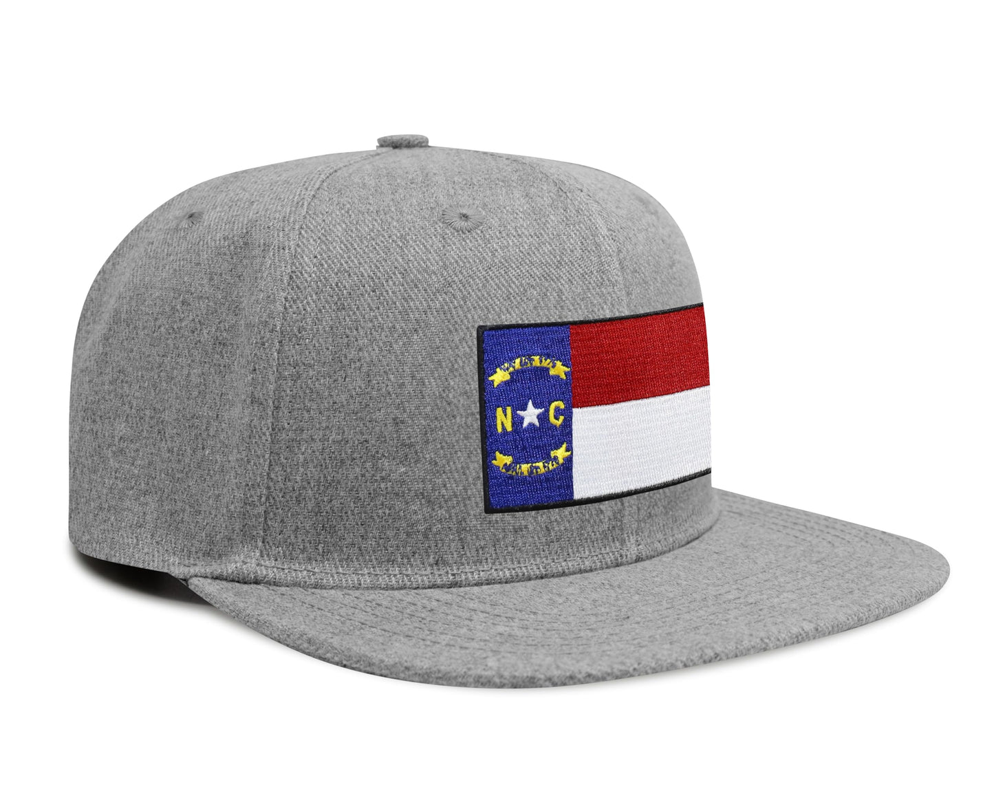 International Tie North Carolina Flag Trucker Hat for Men and Women – Snapback Baseball Cap (Grey Flatbill)