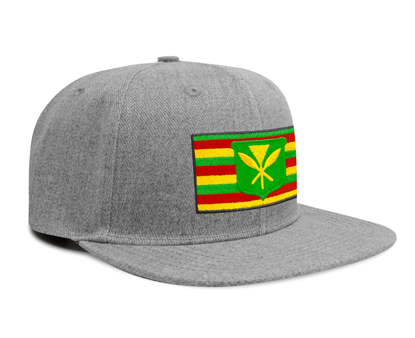 International Tie Kanaka Maoli Hat for Men and Women - Snapback Trucker Baseball Cap (Grey Flatbill)