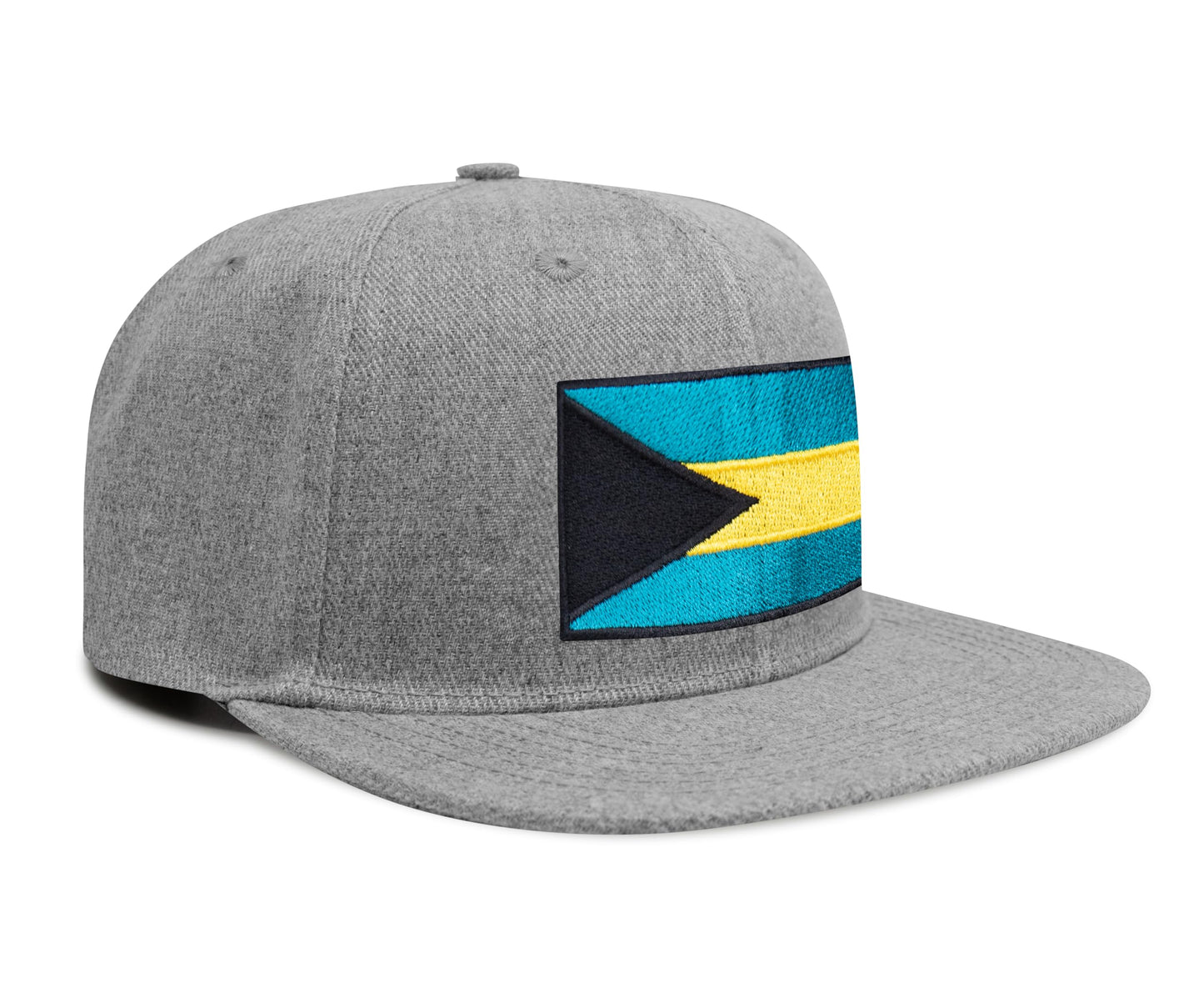 Bahamas Flag Hat for Men and Women – Adjustable Bahamian Snapback Baseball Cap by International Tie (Grey Flatbill)