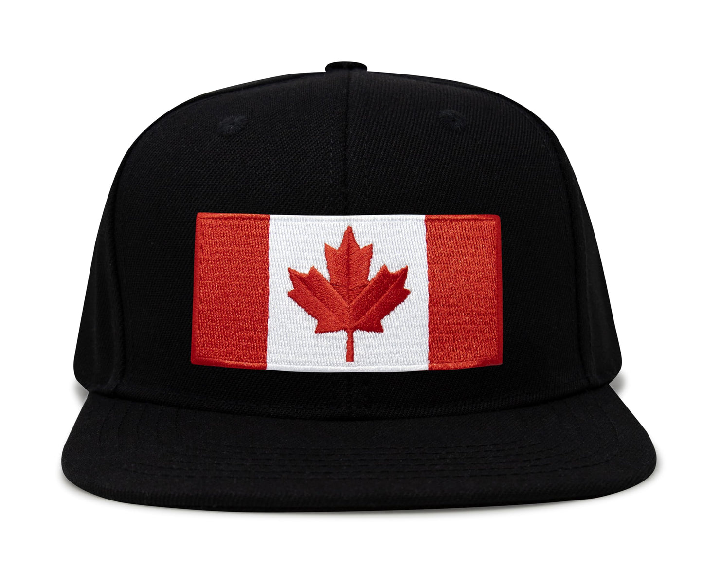 International Tie Canada Hat for Men and Women - Snapback Trucker Baseball Cap (Black Flatbill)
