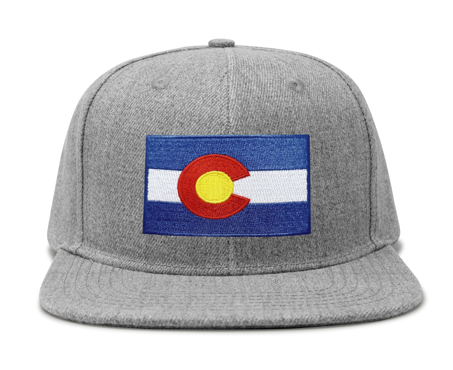 International Tie Colorado Flag Hat for Men and Women - Snapback Trucker Baseball Cap (Grey Flatbill)