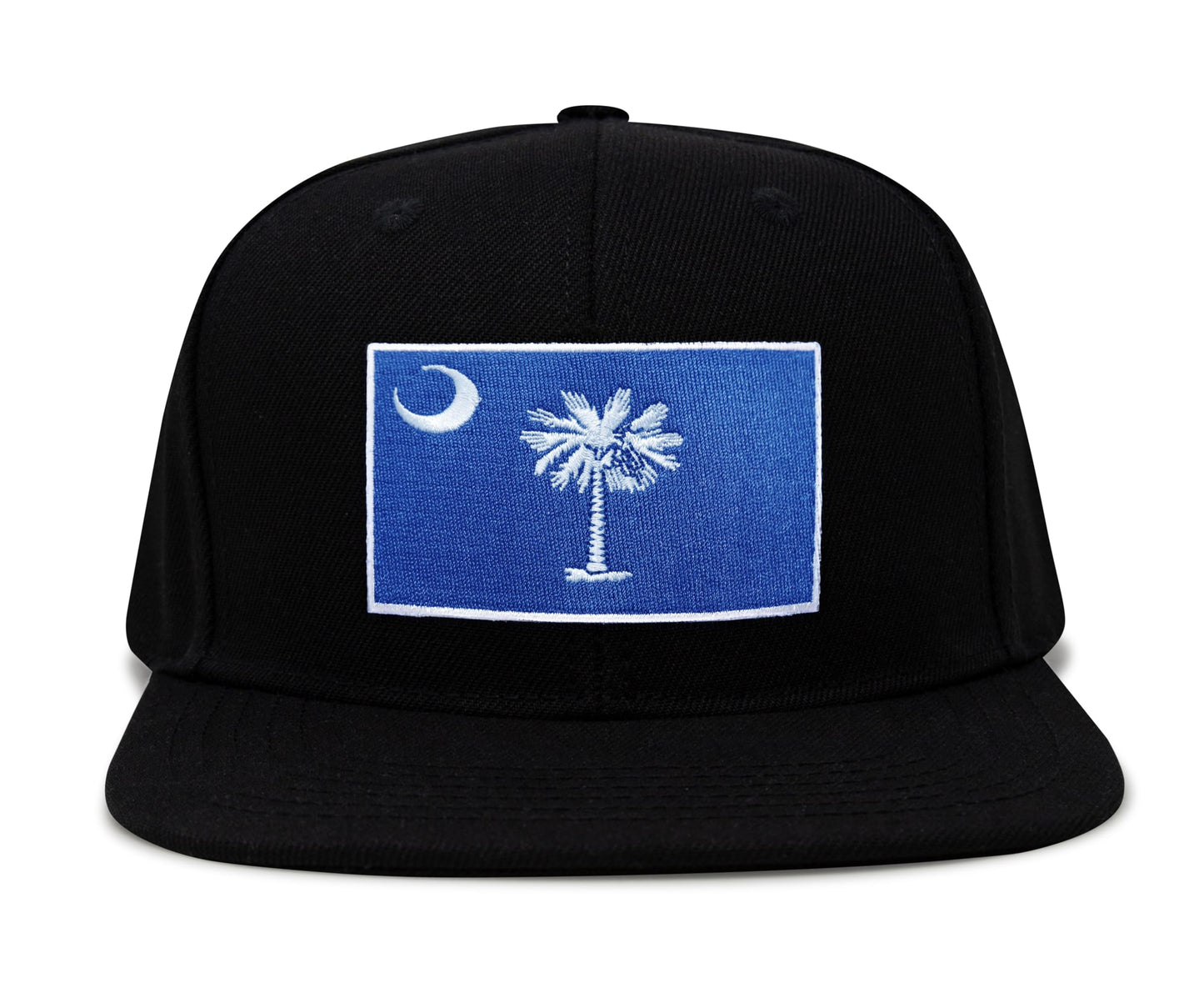 International Tie Premium South Carolina Flag Hat for Men and Women - Palmetto Snapback Trucker Baseball Cap (Black Flatbill)