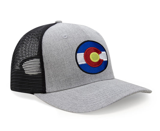 Colorado Arizona Stateline Snapback Trucker Hat I Grey Black