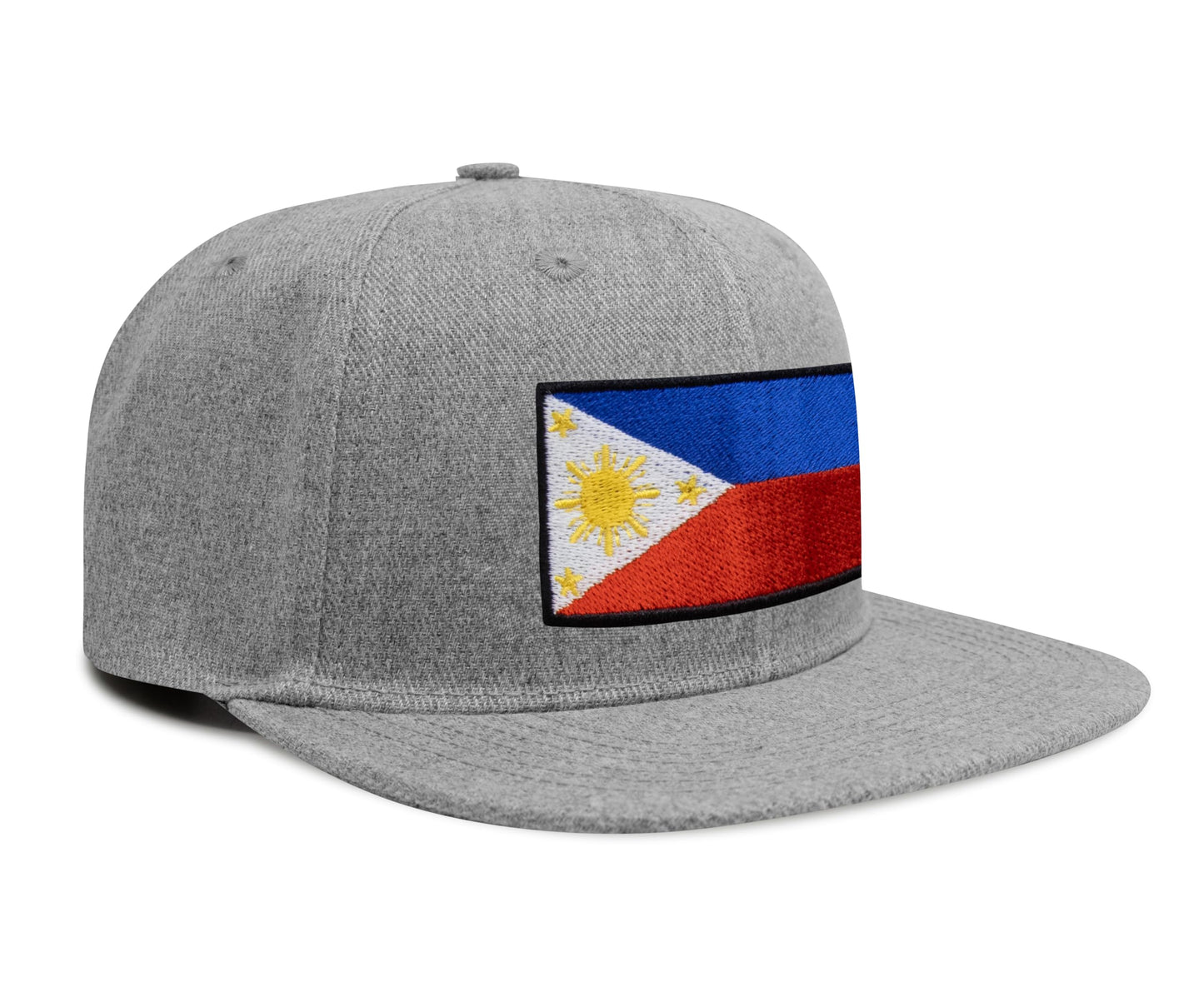 International Tie Philippines Hat for Men and Women - Snapback Trucker Baseball Cap (Grey Flatbill)
