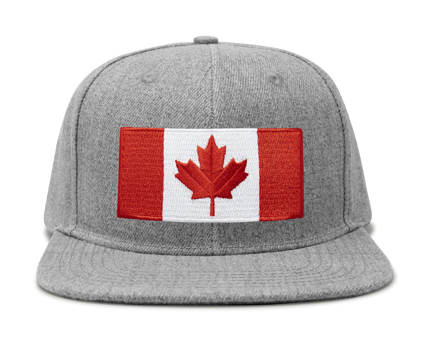 International Tie Canada Hat for Men and Women - Snapback Trucker Baseball Cap (Grey Flatbill)