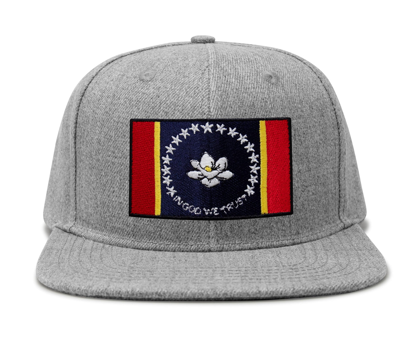 Mississippi Flag Hat for Men and Women – Snapback Trucker Baseball Cap by International Tie (Grey Flatbill)