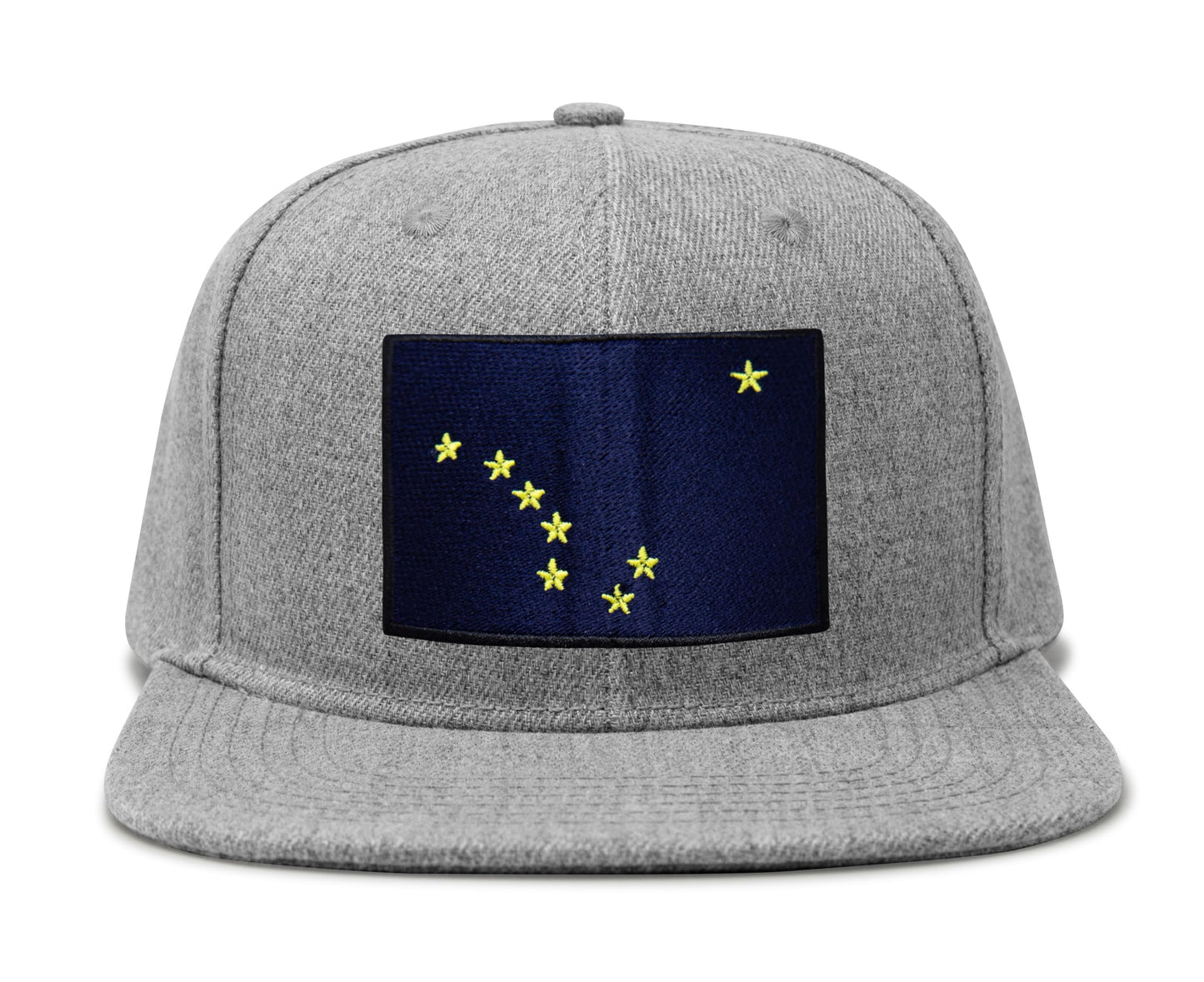 International Tie Premium Alaska Flag Hat for Men and Women - Snapback Trucker Baseball Cap (Grey Flatbill)