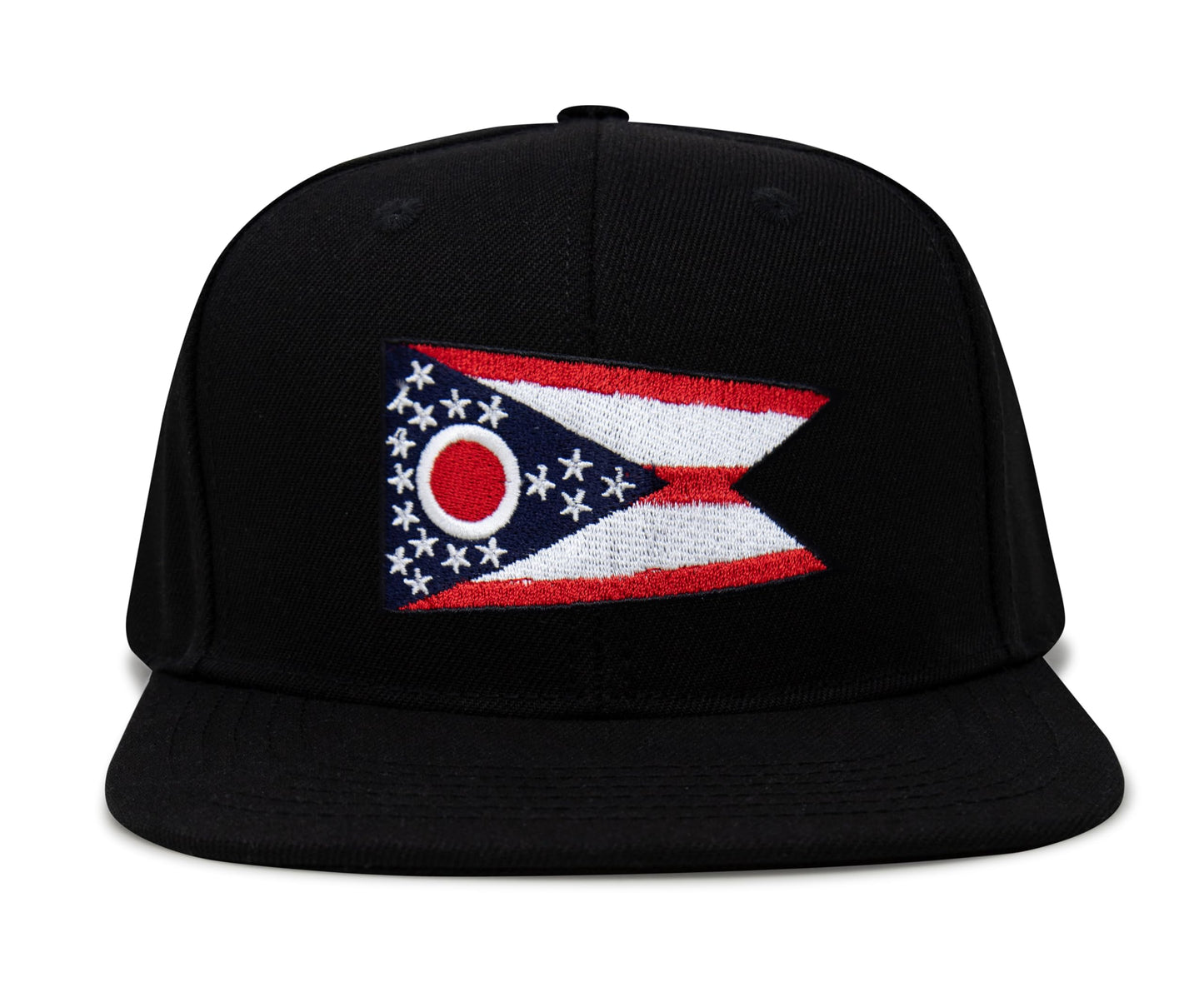 International Tie Premium Ohio - Flag Patch Hat for Men and Women - Snapback Trucker Baseball Cap (Black Flatbill)