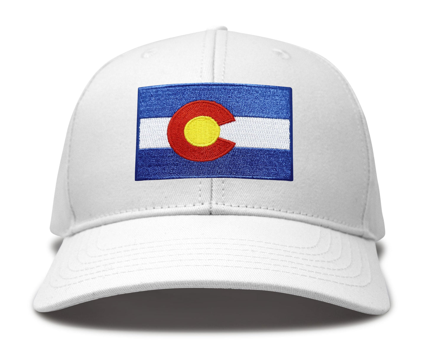 International Tie Colorado Flag Hat for Men and Women - Snapback Trucker Baseball Cap (All White)