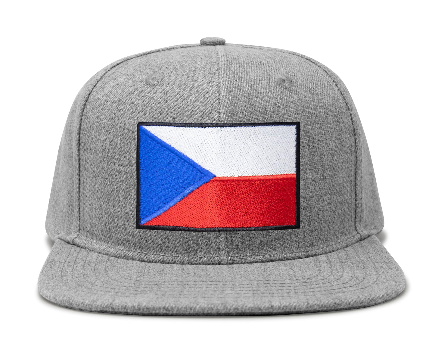 Czech Republic Flag Hat for Men and Women – Adjustable Snapback Baseball Cap by International Tie (Grey Flatbill)
