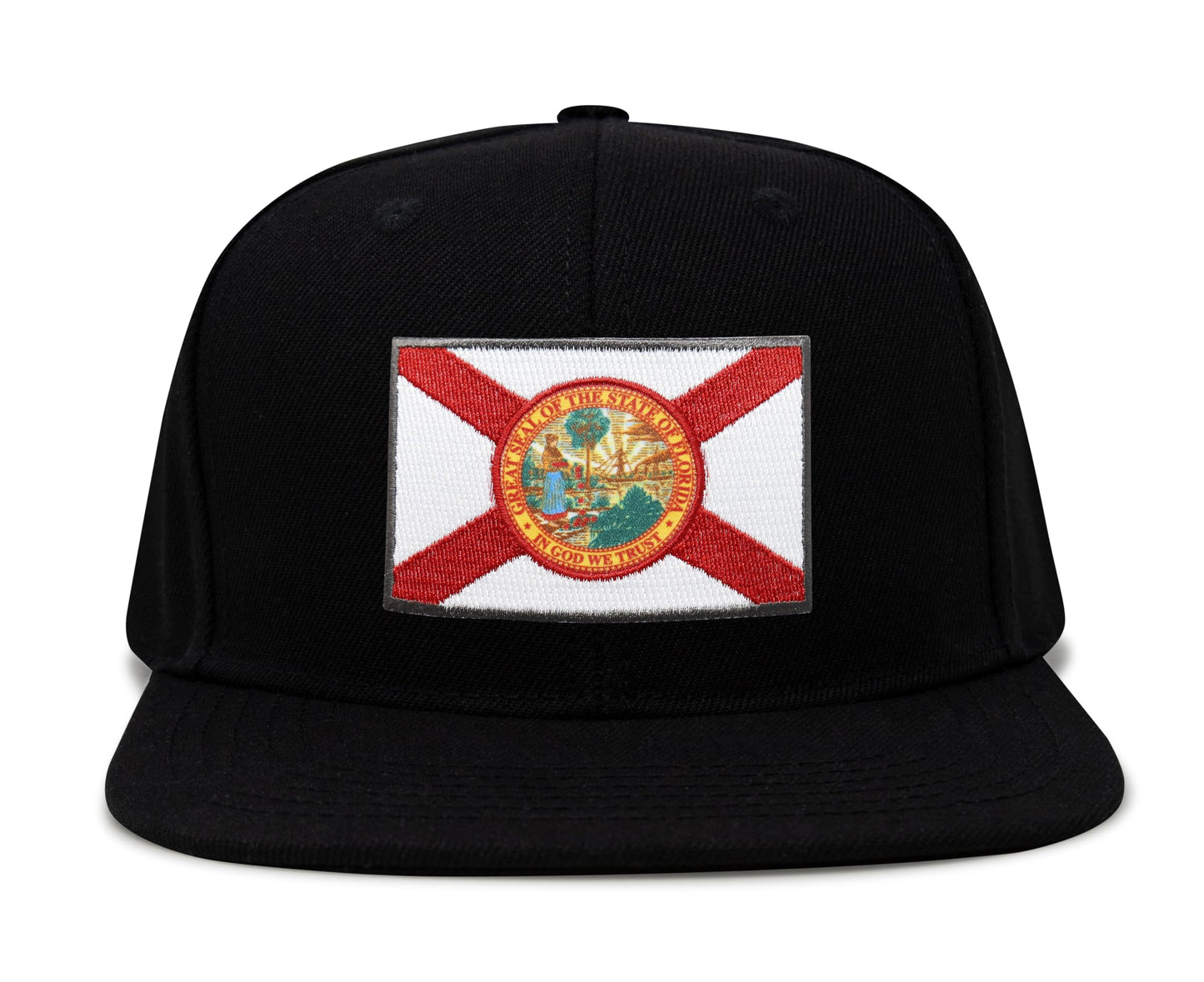 International Tie Florida Flag Hat for Men and Women – Snapback Trucker Baseball Cap (Black Flatbill)