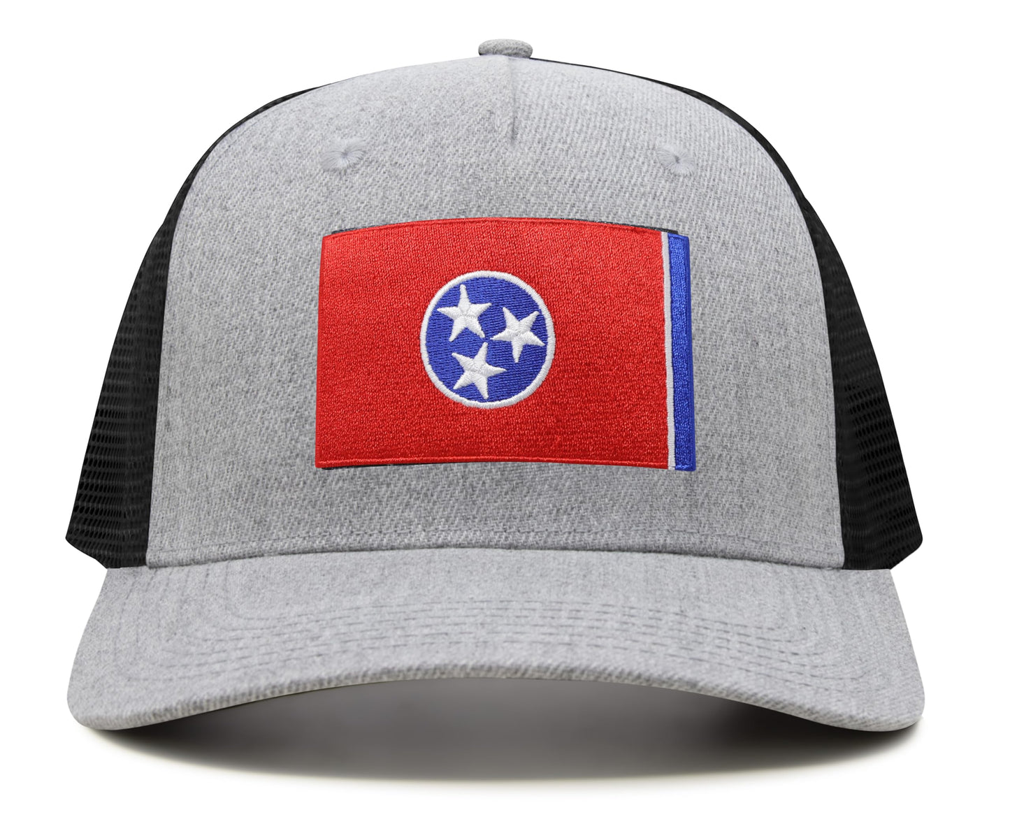 International Tie Premium Tennessee Flag Patch Hat for Men and Women - Snapback Trucker Baseball Cap (Grey Black)