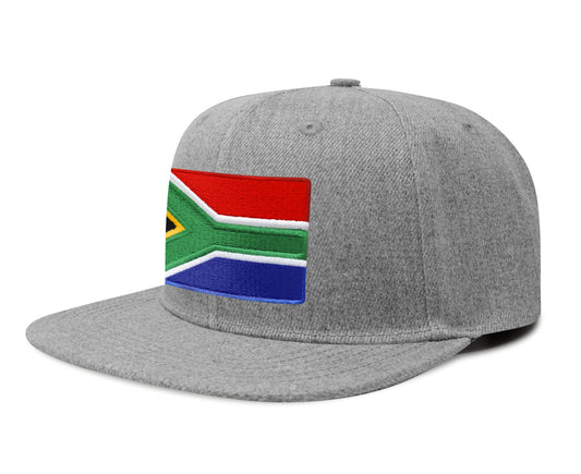 International Tie Premium South Africa Flag Hat for Men and Women - Snapback Trucker Baseball Cap (Grey Flatbill) - International Tie