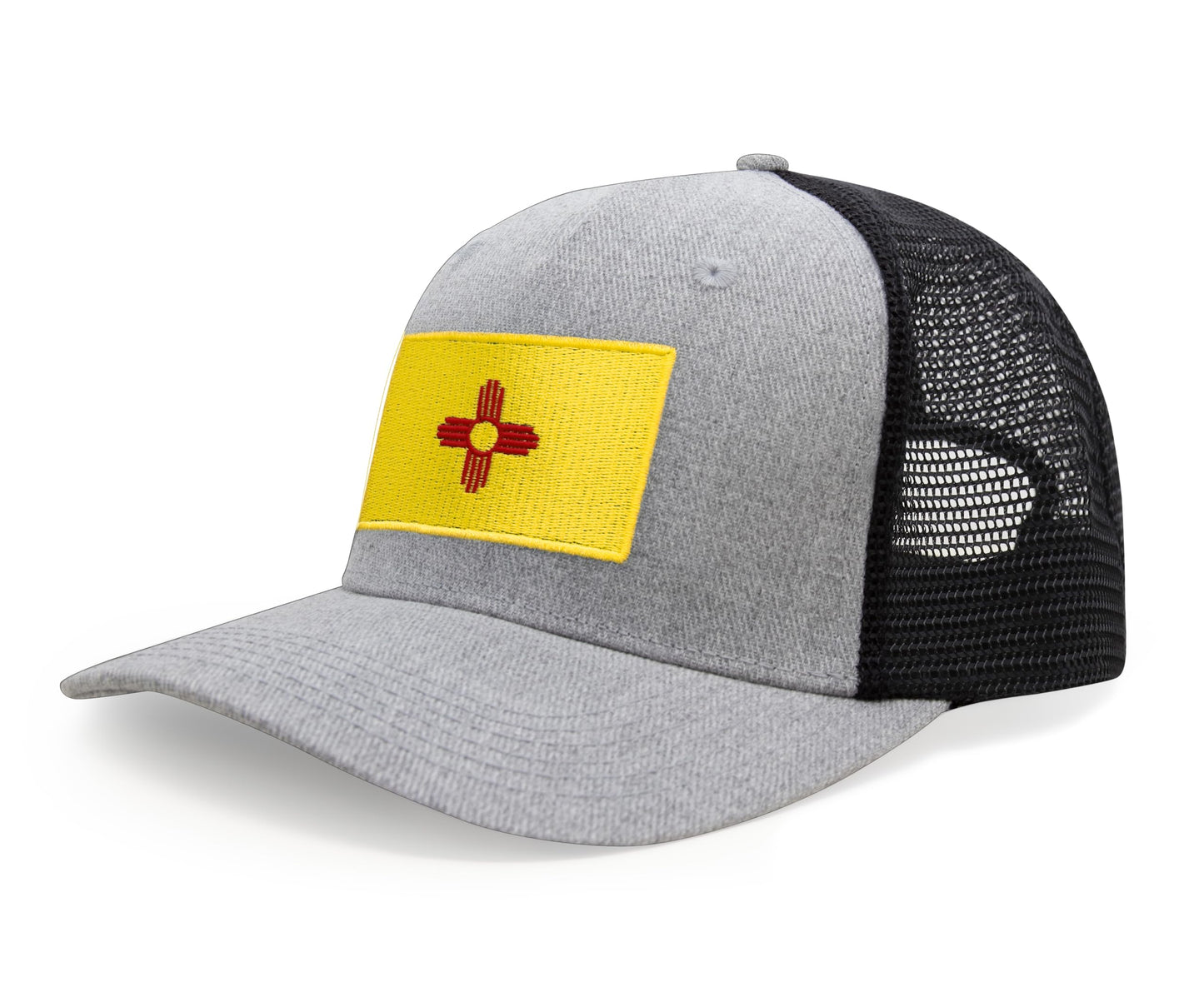 International Tie Premium New Mexico State Flag Hat for Men and Women - Snapback Trucker Baseball Cap (Grey Black)