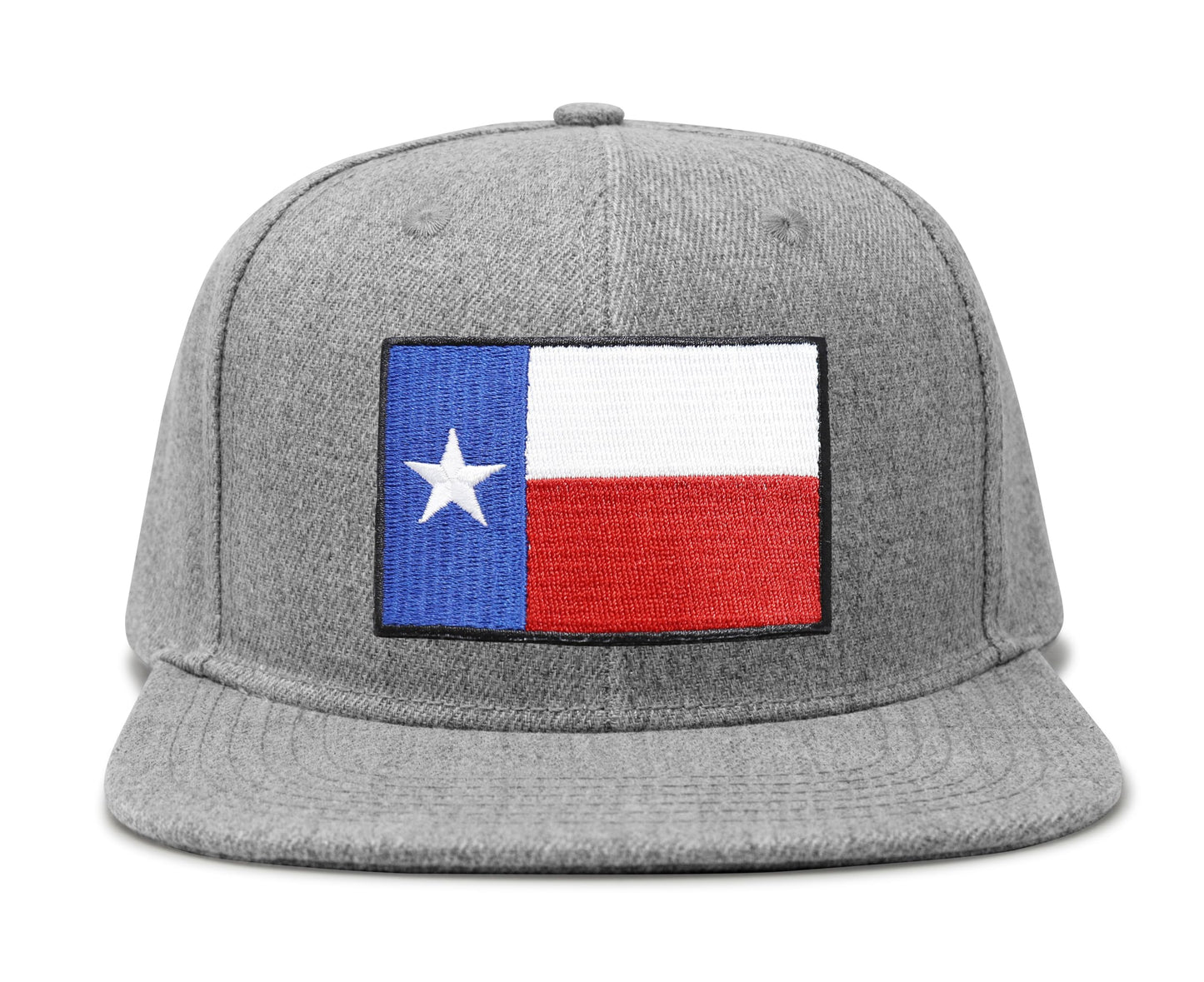 International Tie Texas Flag Hat for Men and Women - Snapback Trucker Baseball Cap (Grey Flatbill)