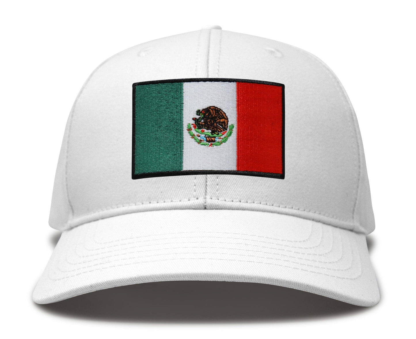 International Tie Mexico Flag Trucker Hat for Men and Women – Snapback Baseball Cap (All White)