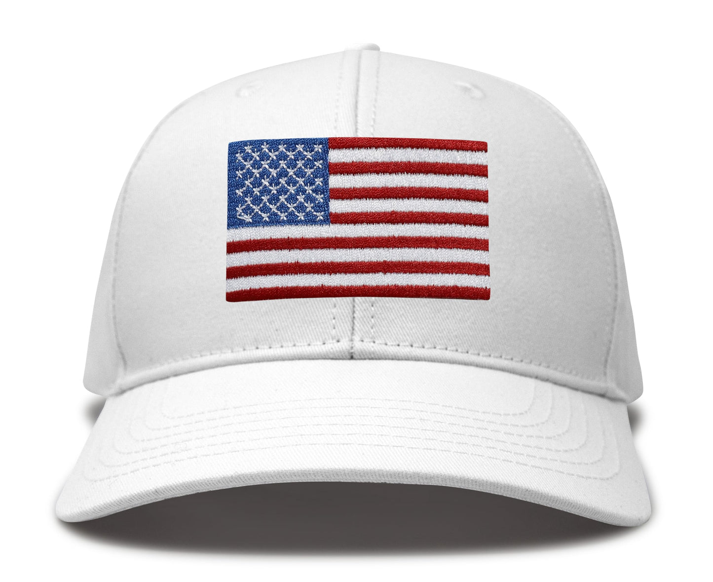International Tie USA Hat for Men and Women - Snapback Trucker Baseball Cap (All White)