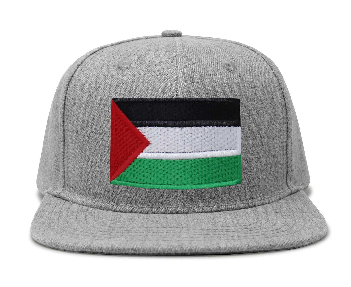 International Tie Palestine Hat for Men and Women - Snapback Trucker Baseball Cap (Grey Flatbill)