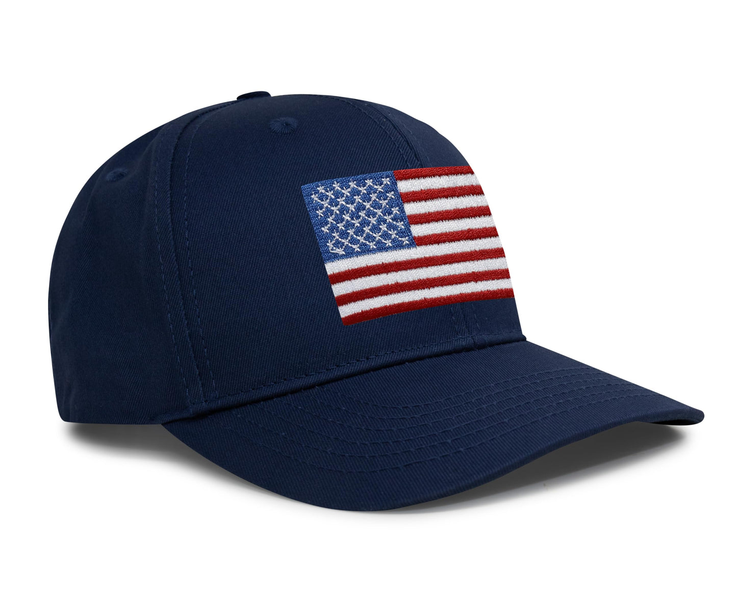 USA Flag Trucker Hat for Men and Women – Snapback Baseball Cap by International Tie (All Navy)