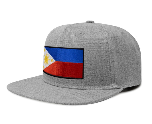 International Tie Philippines Hat for Men and Women - Snapback Trucker Baseball Cap (Grey Flatbill)