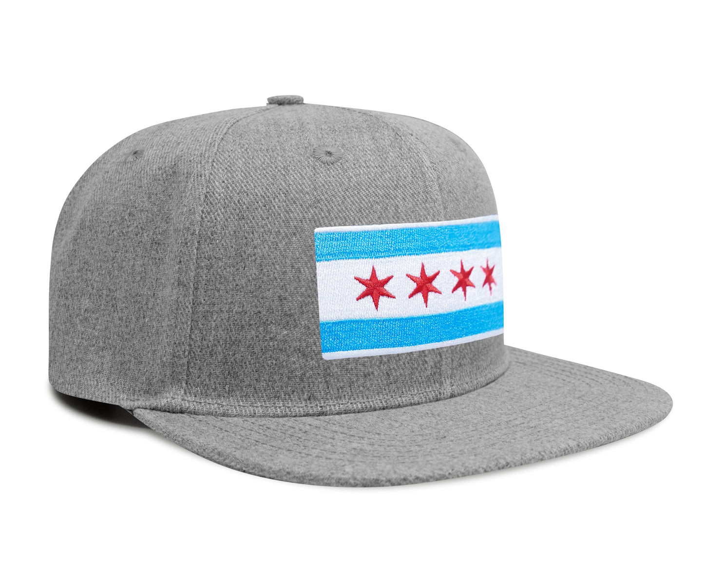 Chicago Flag Hat for Men and Women – Snapback Trucker Baseball Cap by International Tie (Grey Flatbill)