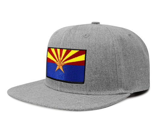 International Tie State Hat for Men and Women, Adjustable Snapback Trucker Baseball Cap with Embroidered Patch (Arizona, Grey Flatbill)